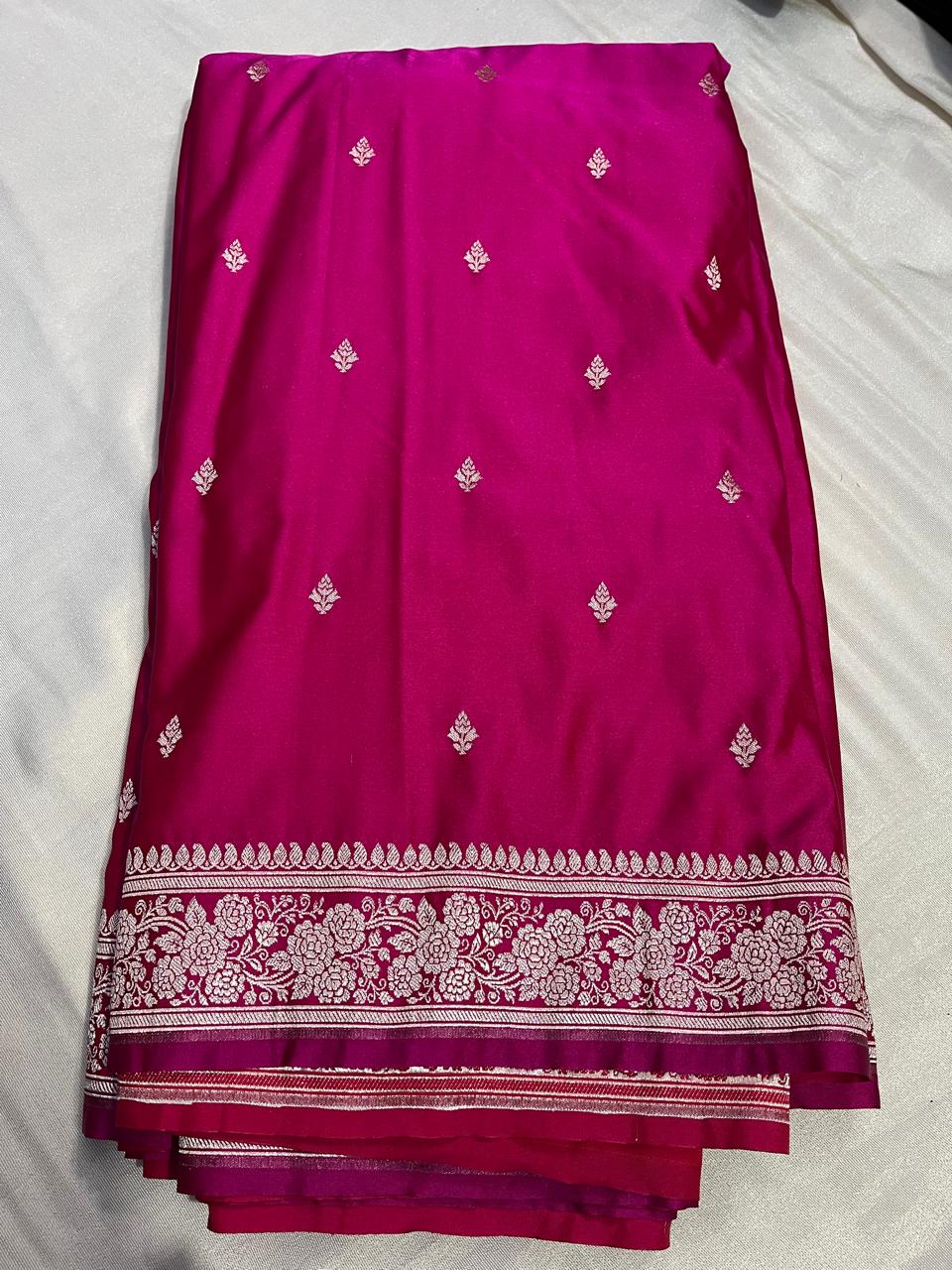 Pure Katan Silk Saree – Magenta Beauty