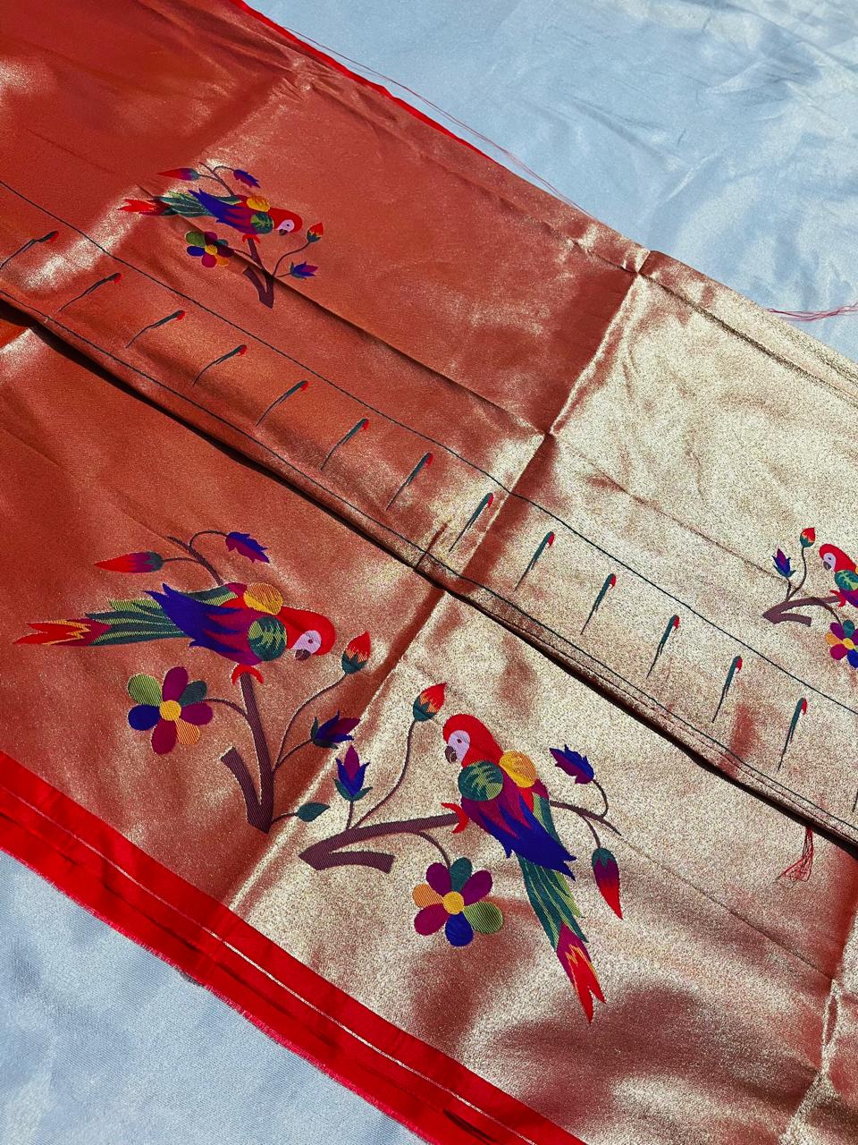 Paithani Blouse Pieces / Kids Lehenga Fabric